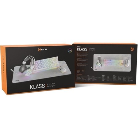 Pack Gaming Krom Klass/ Teclado RGB + Ratón Óptico RGB + Alfombrilla + Auriculares RGB