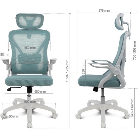 Silla gaming drift drair35 blanca - turquesa