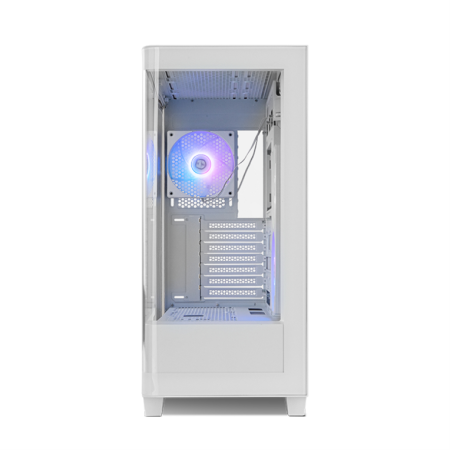 Caja ordenador gaming nox hummer ether atx argb cristal templado blanca