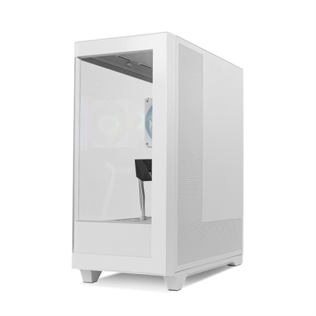 Caja ordenador gaming nox hummer ether atx argb cristal templado blanca