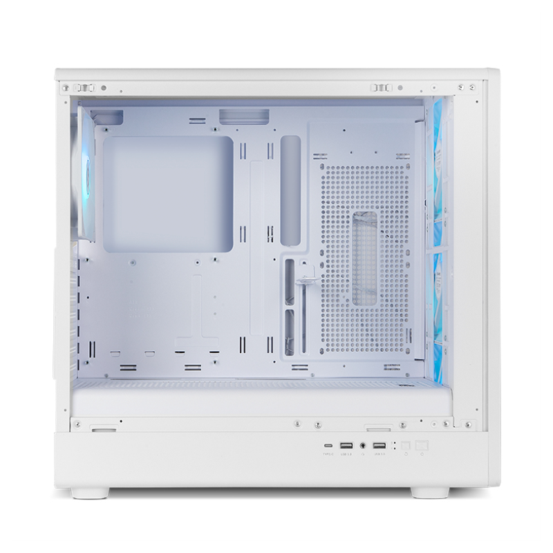 Caja ordenador gaming nox hyperflow hummer aero atx argb cristal templado blanco