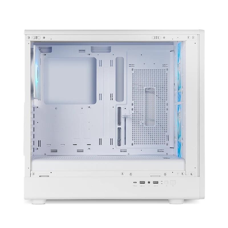 Caja ordenador gaming nox hyperflow hummer aero atx argb cristal templado blanco