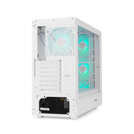 Caja ordenador gaming nox hyperflow hummer aero atx argb cristal templado blanco