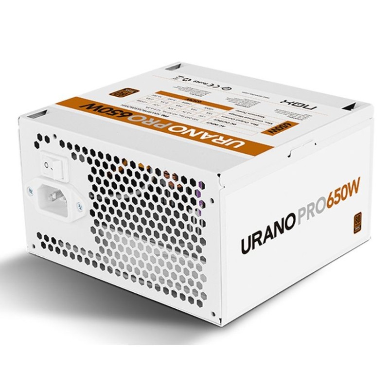 Fuente de Alimentación Nox Hummer Urano Pro White/ 650W/ Ventilador 12cm/ 80 Plus Bronze