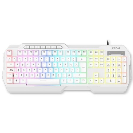 Pack Gaming Krom Kenta/ Teclado RGB + Ratón + Alfombrilla + Auriculares/ Blanco