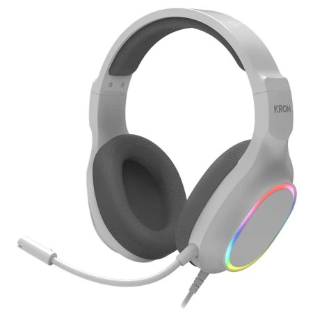 Pack Gaming Krom Kenta/ Teclado RGB + Ratón + Alfombrilla + Auriculares/ Blanco