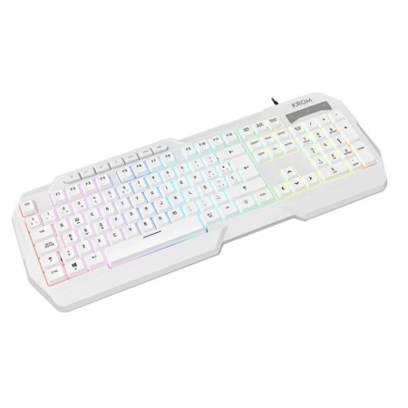 Pack Gaming Krom Kenta/ Teclado RGB + Ratón + Alfombrilla + Auriculares/ Blanco