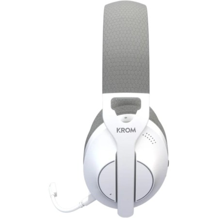 Auriculares Gaming Inalámbricos con Micrófono Krom Phase/ Bluetooth/ Jack 3.5/ USB 2.0/ Blancos