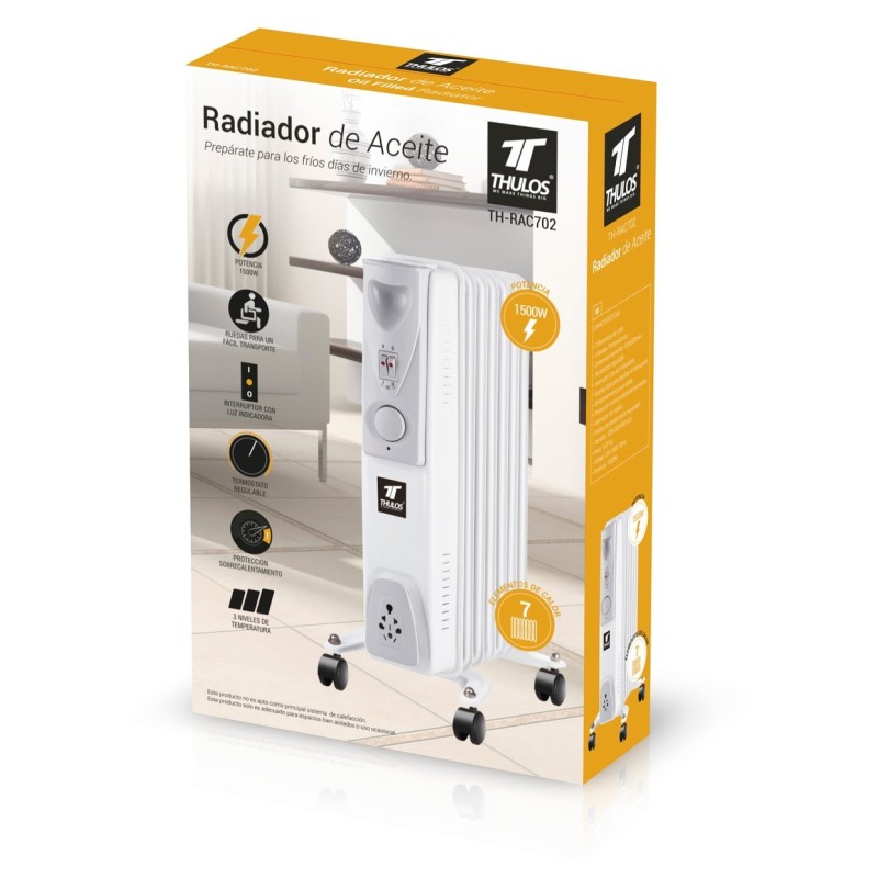 Radiador de aceite thulos th - rac702 1500w