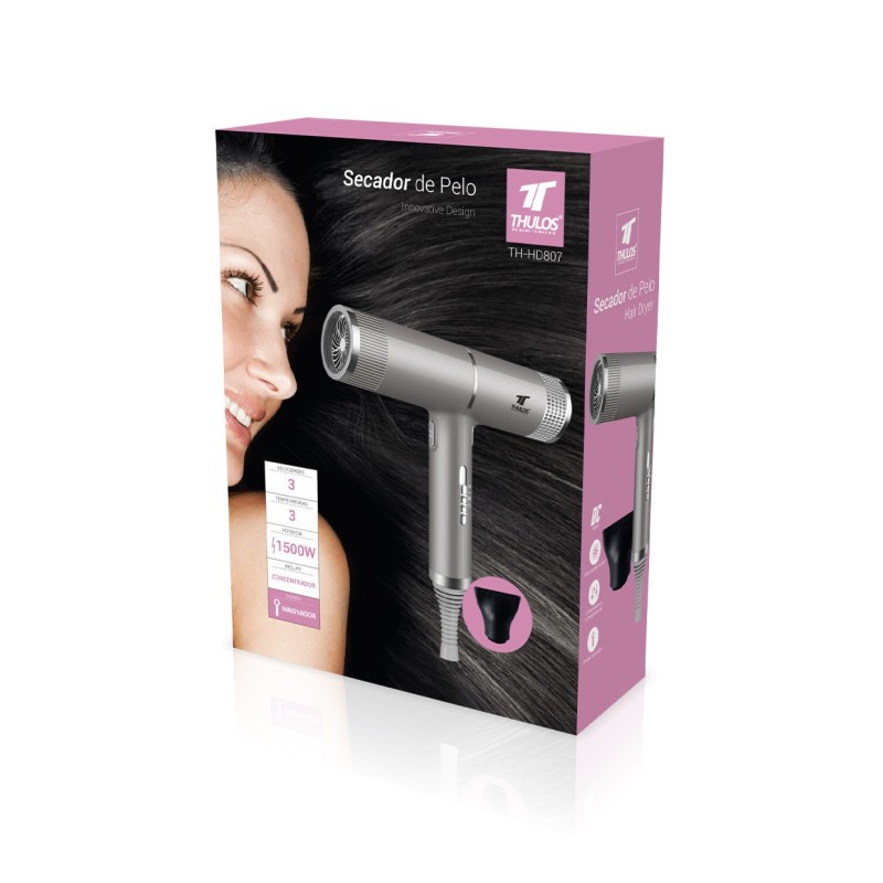 Secador de pelo thulos th - hd807 gris 1500w