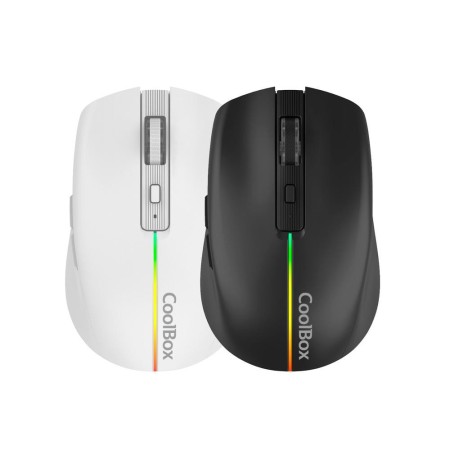 Mouse raton coolbox gaming w01 blanco 1600 dpi inalambrico recargable
