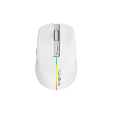 Mouse raton coolbox gaming w01 blanco 1600 dpi inalambrico recargable
