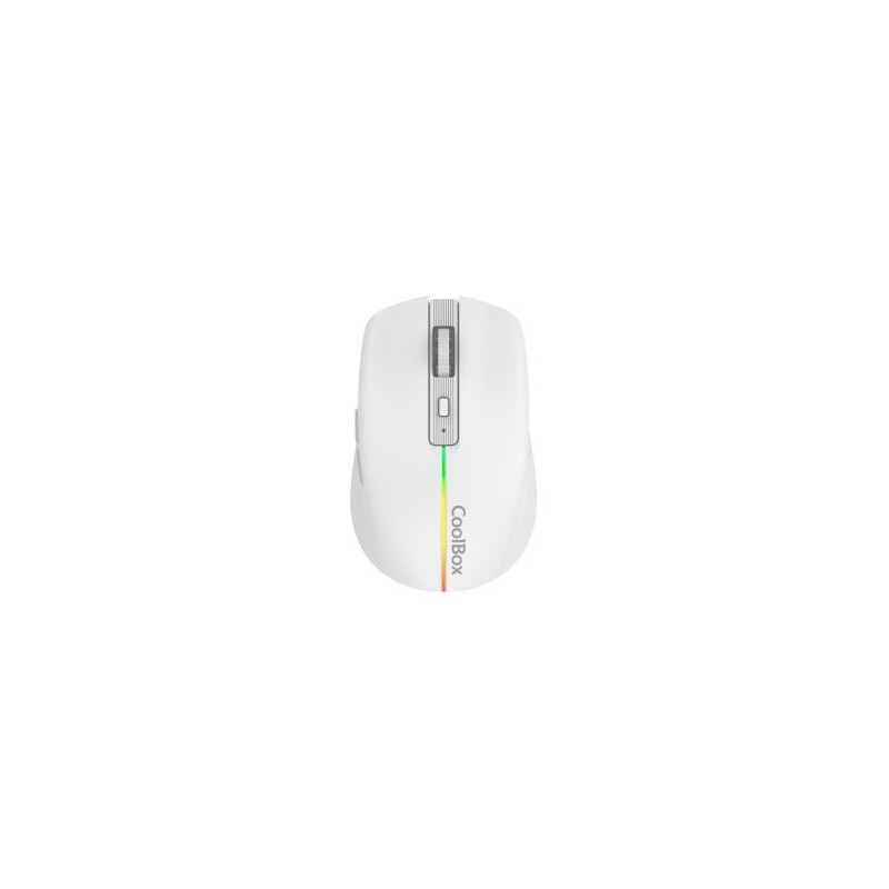 Mouse raton coolbox gaming w01 blanco 1600 dpi inalambrico recargable