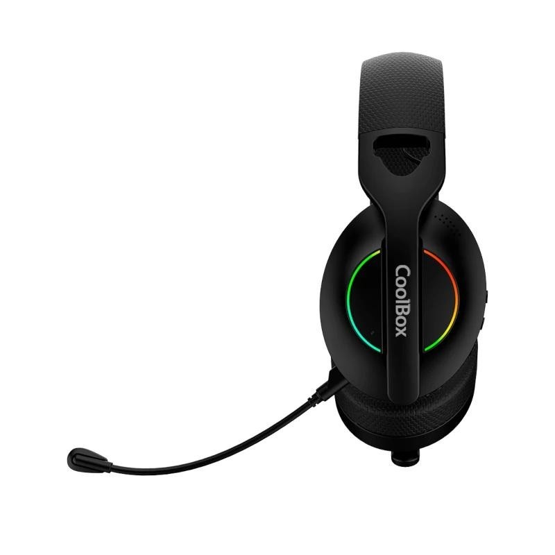 Auriculares con microfono coolbox wb01 inalambricos gaming bluetooth negro