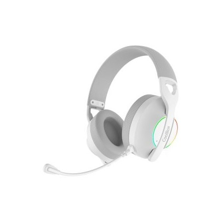 Auriculares con microfono coolbox wb01 inalambricos gaming bluetooth blanco