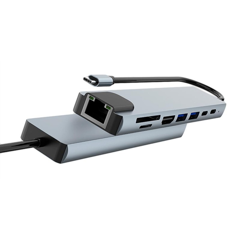 Minidock coolbox c81 aluminio usb - c a hdmi 4k - 2xusb - a - pd 100w - usb - c - sd - microsd - rj45