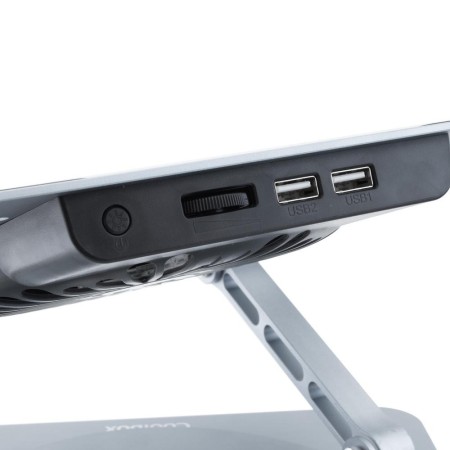 Soporte - base refrigeracion para portatil coolbox coolair 1vrgb ajustable haste 17 pulgadas gris plata