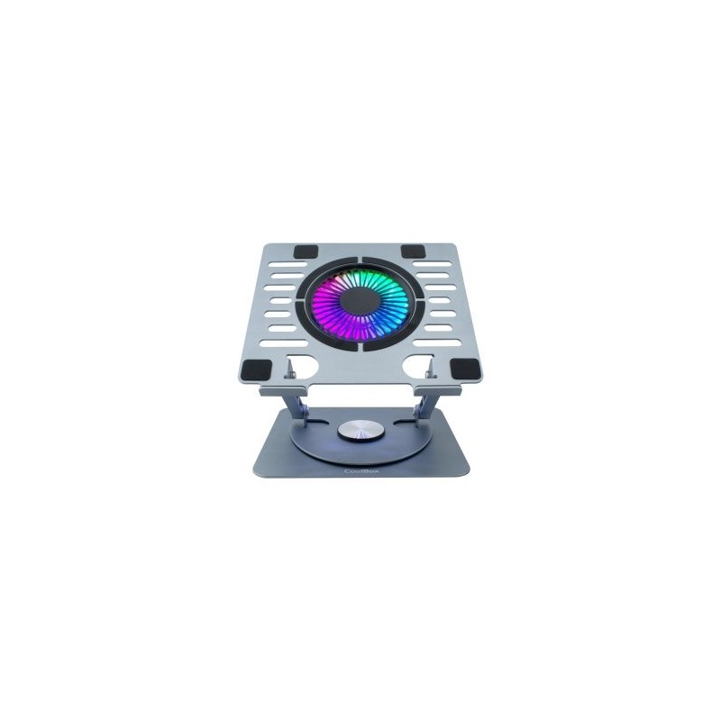 Soporte - base refrigeracion para portatil coolbox coolair 1vrgb ajustable haste 17 pulgadas gris plata