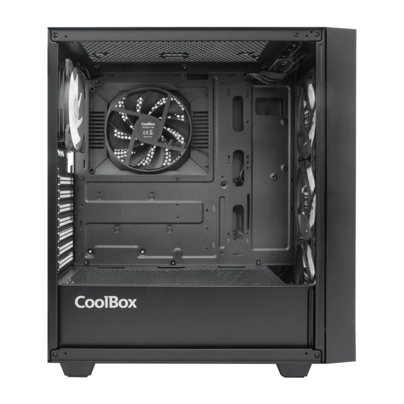 Caja ordenador gaming coolbox ga300 grid line atx argb cristal templado negro