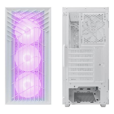 Caja ordenador gaming coolbox ga300 grid line atx argb cristal templado blanco