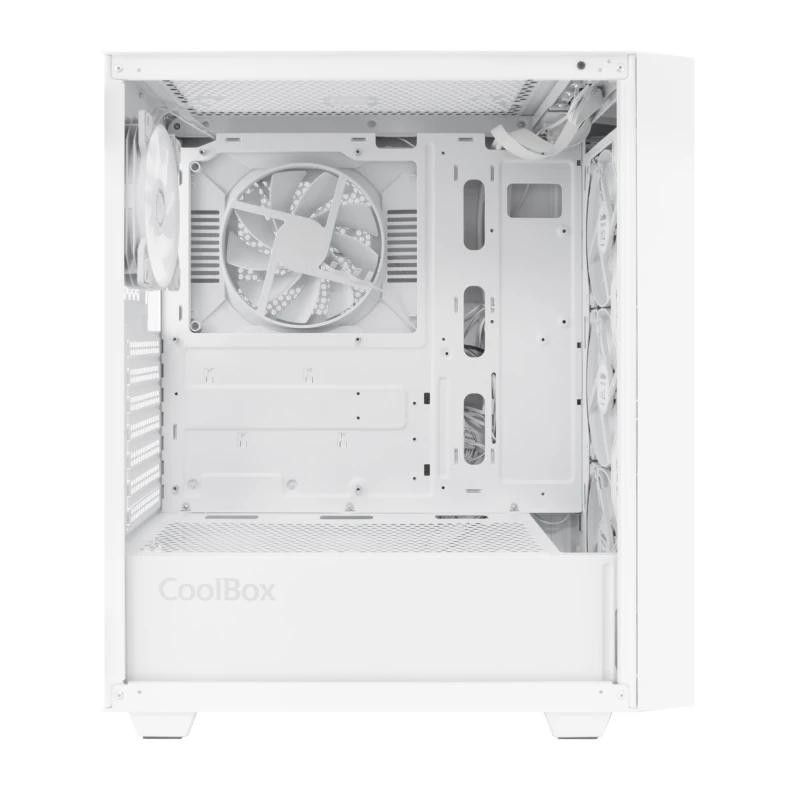 Caja ordenador gaming coolbox ga300 grid line atx argb cristal templado blanco