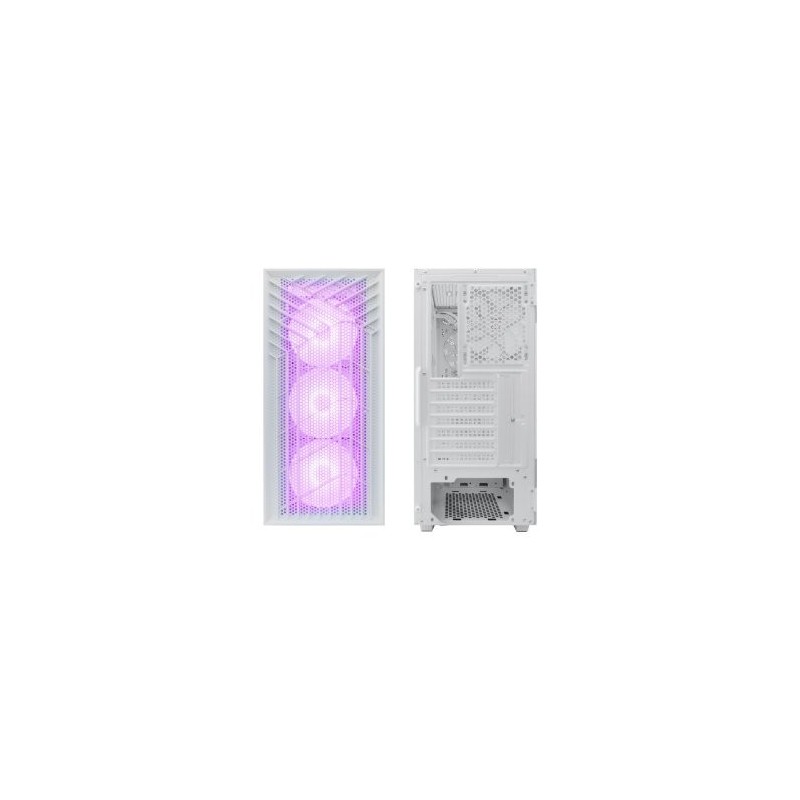 Caja ordenador gaming coolbox ga300 grid line atx argb cristal templado blanco