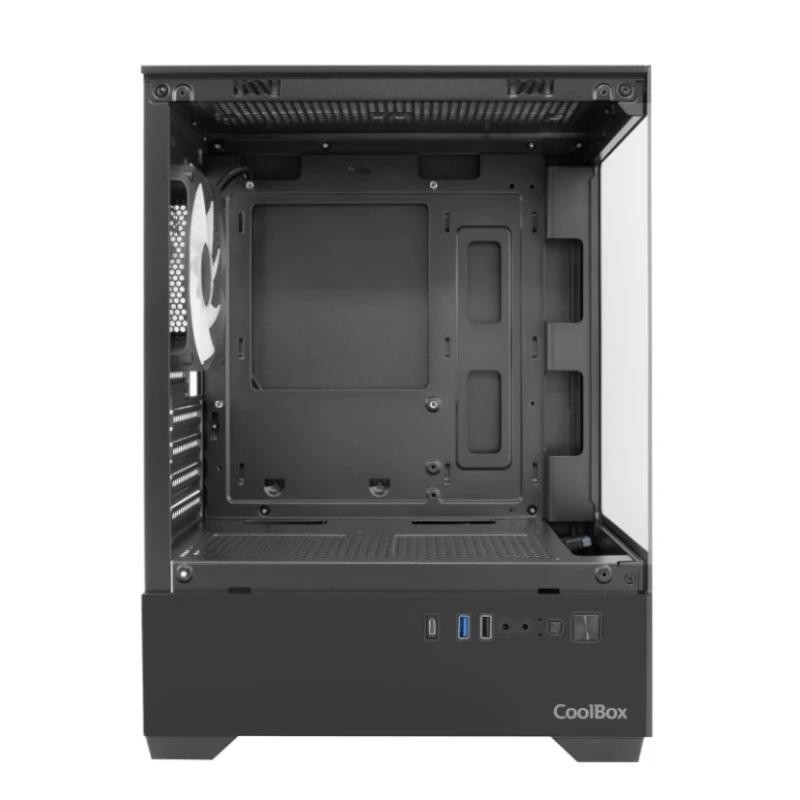 Caja ordenador gaming coolbox gm200 vision lite matx argb cristal templado negra