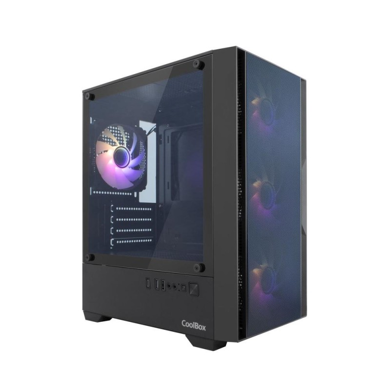 Caja ordenador gaming coolbox gm220 mpfusion matx arg cristal templado negra