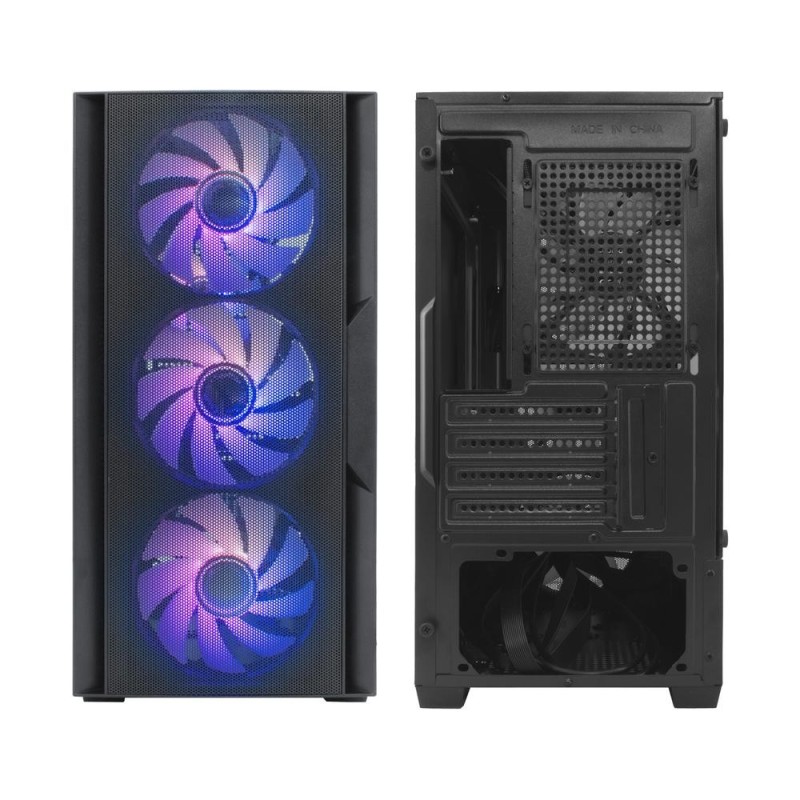 Caja ordenador gaming coolbox gm220 mpfusion matx arg cristal templado negra
