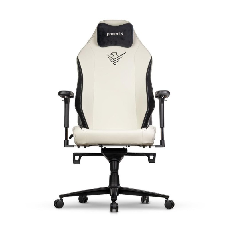 Silla gaming phoenix monarch remaster cuero napa negra y blanca talla r