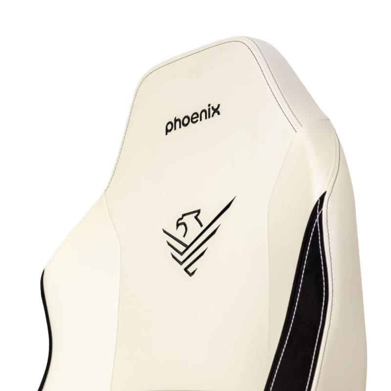 Silla gaming phoenix monarch remaster cuero napa negra y blanca talla r