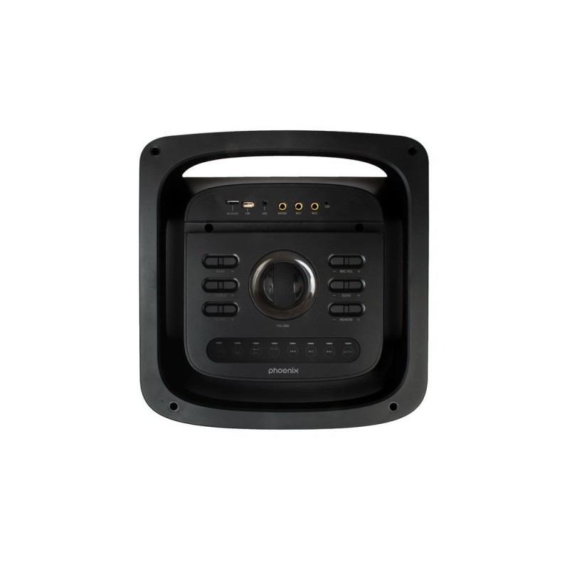 Altavoz phoenix bigboss xl 300w rms 2 microfonos inalambricos batería 9000mah bluetooth radio ecualizador rgb