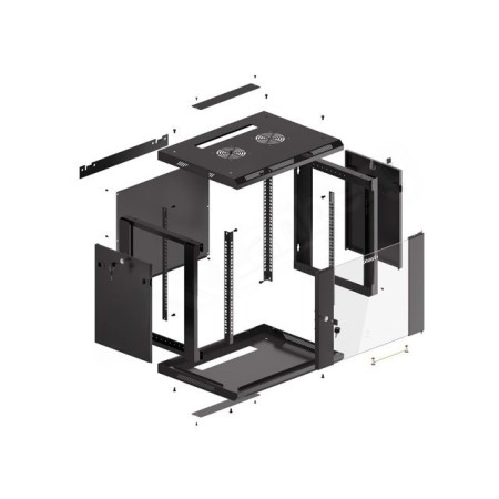 Armario rack phoenix 9u 600x450x501 auto - ensamblado 19″ hasta 60 kg negro