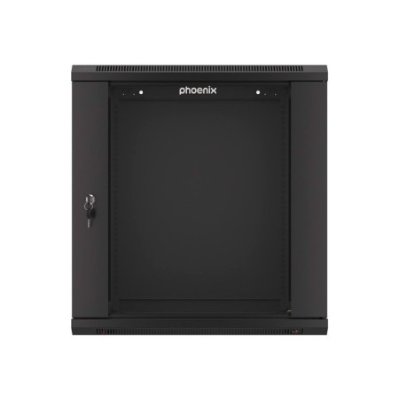 Armario rack phoenix 12u 600x450x640 auto - ensamblado 19″ hasta 60 kg negro