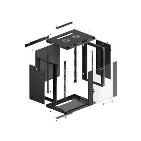 Armario rack phoenix 12u 600x450x640 auto - ensamblado 19″ hasta 60 kg negro