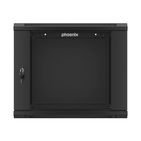 Armario rack phoenix 9u 600x600x501 auto - ensamblado 19″ hasta 60 kg negro