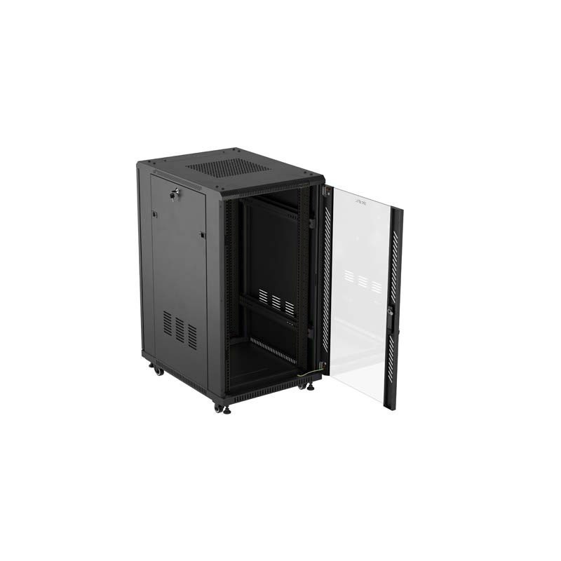 Armario rack phoenix 22u 600x800 de pie servidor 19″ hasta 1000 kg negro