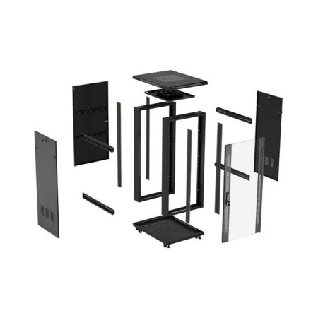 Armario rack phoenix 22u 600x800 de pie servidor 19″ hasta 1000 kg negro