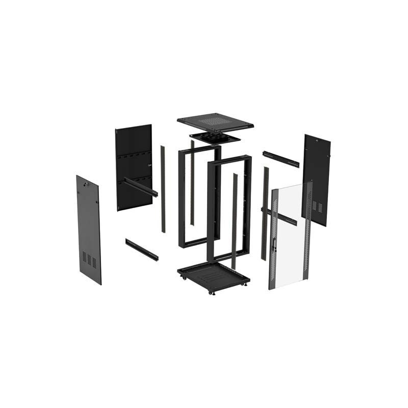 Armario rack phoenix 22u 600x800 de pie servidor 19″ hasta 1000 kg negro