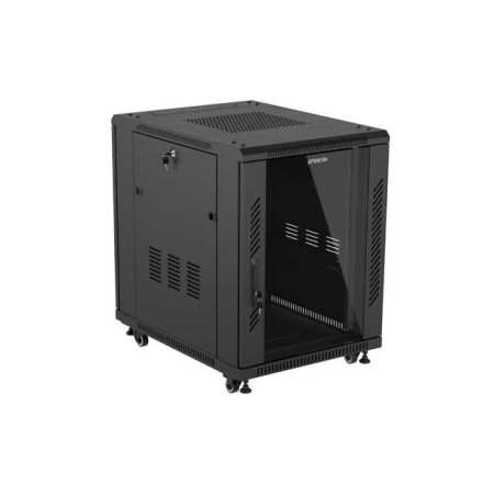 Armario rack phoenix 15u 600x800 servidor 19″ alta densidad negro