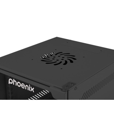 Armario rack phoenix 4u 280x310x247 mural 10″ hasta 20 kg negro