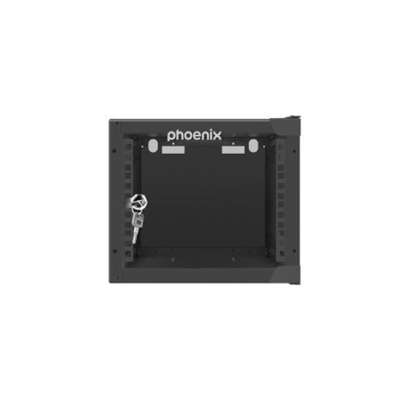 Armario rack phoenix 4u 280x310x247 mural 10″ hasta 20 kg negro