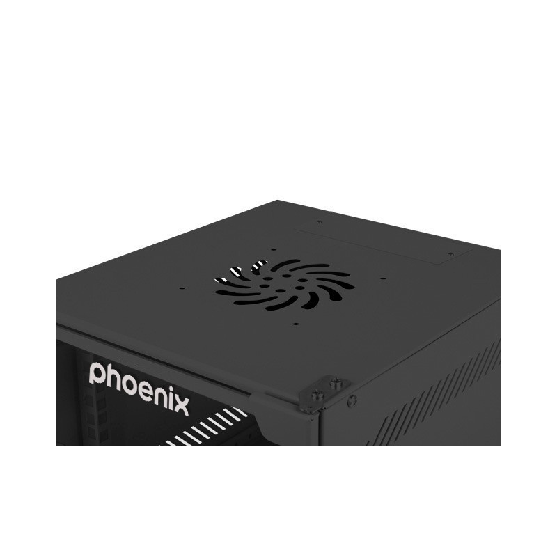 Armario rack phoenix 9u 280x310x470 mural 10″ hasta 20 kg negro