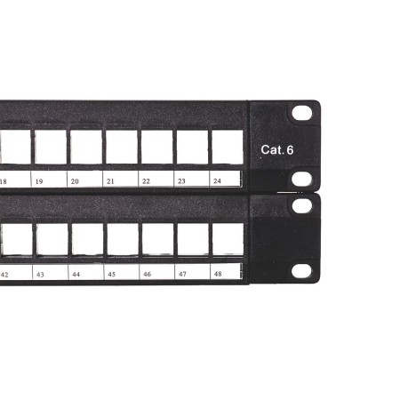 Phoenix patch panel vacio para rack de 48 puertos categoria 6 1u