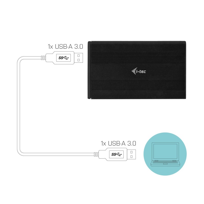 Caja para disco duro 2.5 pulgadas i - tec sata i - ii - iii hdd y ssd con interfaz usb 3.0