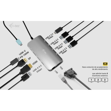 Docking station i - tec usb tipo c 10 en 1 + cargador universal 100w