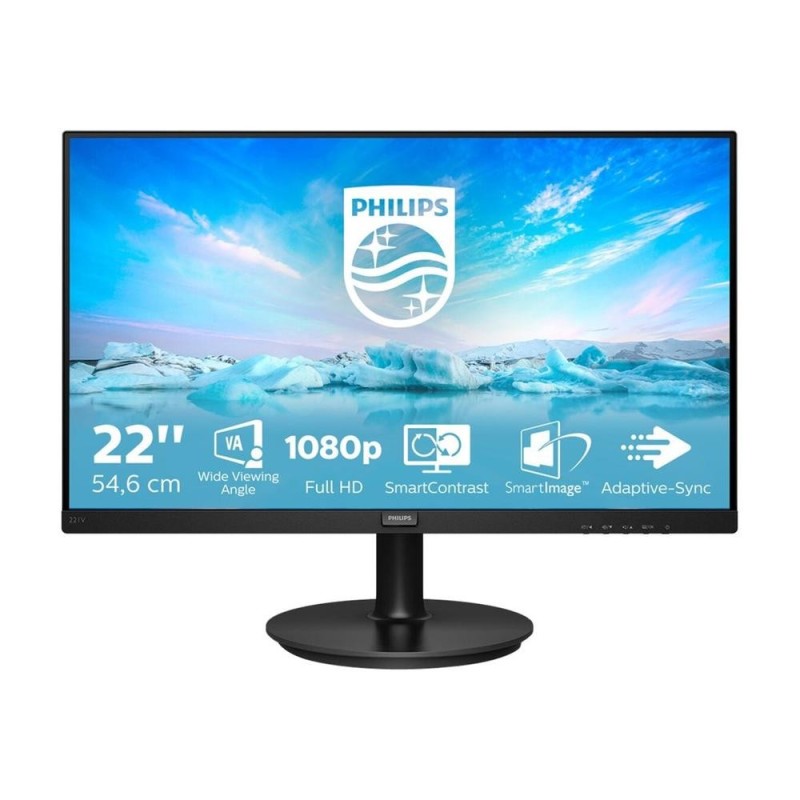 Monitor Philips V-Line 221V8A 21.5″/ Full HD/ Multimedia/ Negro
