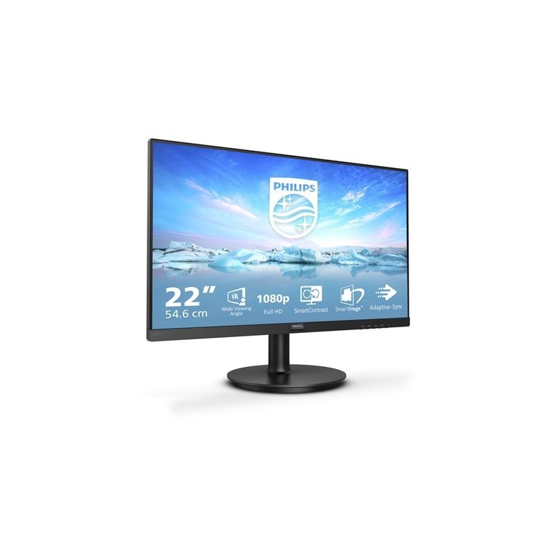 Monitor Philips V-Line 221V8A 21.5″/ Full HD/ Multimedia/ Negro