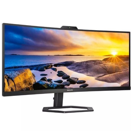 Monitor Profesional Ultrapanorámico Curvo Philips 34E1C5600HE 34″/ WQHD/ Webcam/ Multimedia/ Regulable en altura/ Negro