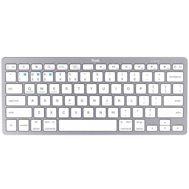 Teclado Compacto Inalámbrico Trust 24654/ Plata